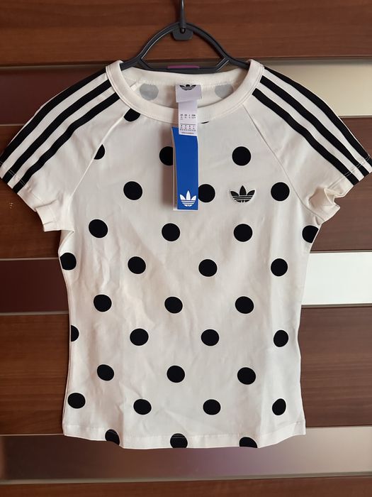 T-shirt adidas xs nowy t-shirt w kropki adidas w kropki groszki grochy koszulka adidas polka dot