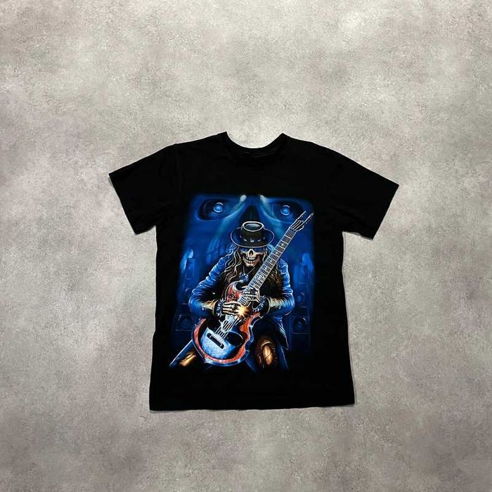 Vintage Koszulka Gitara Czaszka Music T-Shirt Retro Y2K 90s