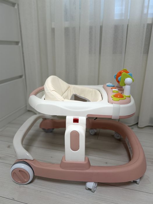 Дитячі ходунки Baby Walker Bambi 5032, Біло-рожевий