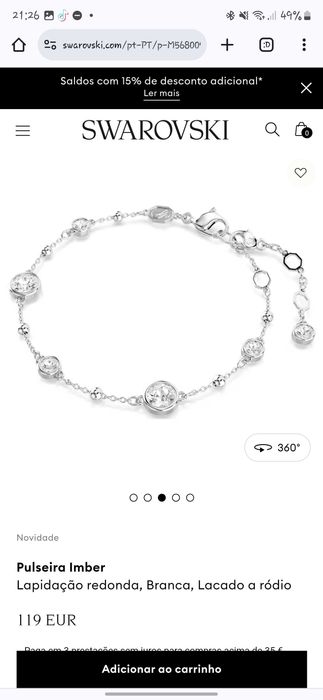 Pulseira Imber Swarovski NOVA NUNCA USADA