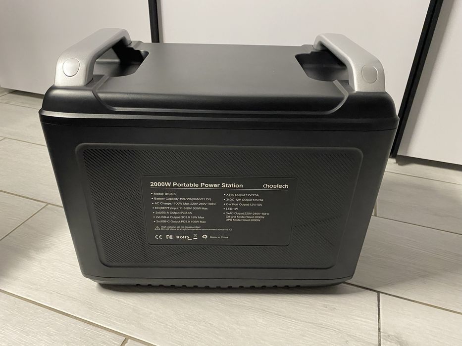 Зарядна станція Choetech 2000W, 1997Wh, LiFePO4, офіційна