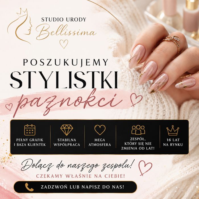 Szukam stylistki paznocki z DOŚWIADCZENIEM!!