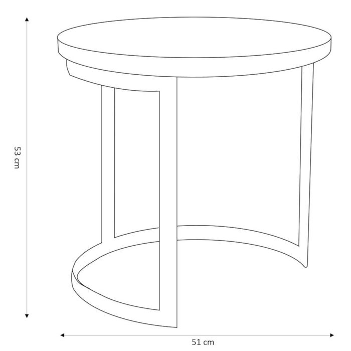 Zestaw stolików kawowych HARVEY drewnianych 53x51/43x43 cm