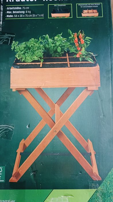 Doniczka na zioła drewniana skrzynka na balkon ogród taras na kwiaty