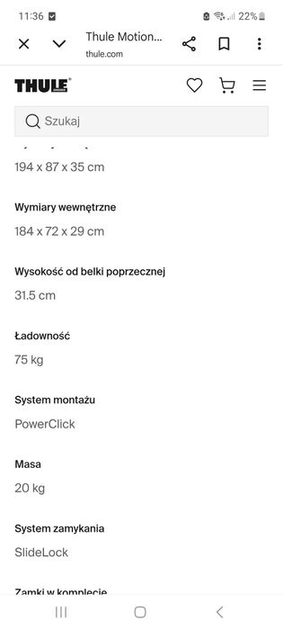 Box, bagaznik dachowy Thule Motion XT L