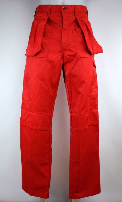 Snickers 5592 czerwone spodnie robocze z wiszącymi kieszeniami XL