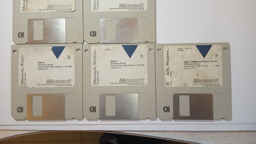 Windows 3.1 oryginalny dyskietki 3,5 cala 1,44 MB 7 sztuk