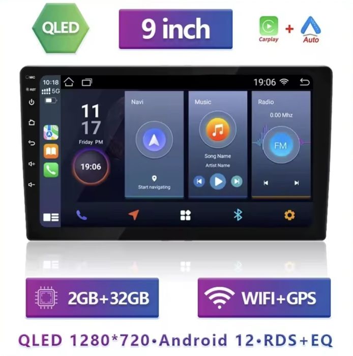 Магнітола андроїд 9дюймів 2/32 +камера