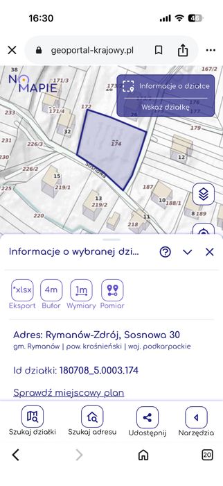 Na sprzedaż działka 1603 m² – Rymanów-Zdrój, asfaltowy dojazd, wszystkie media - Widok 6