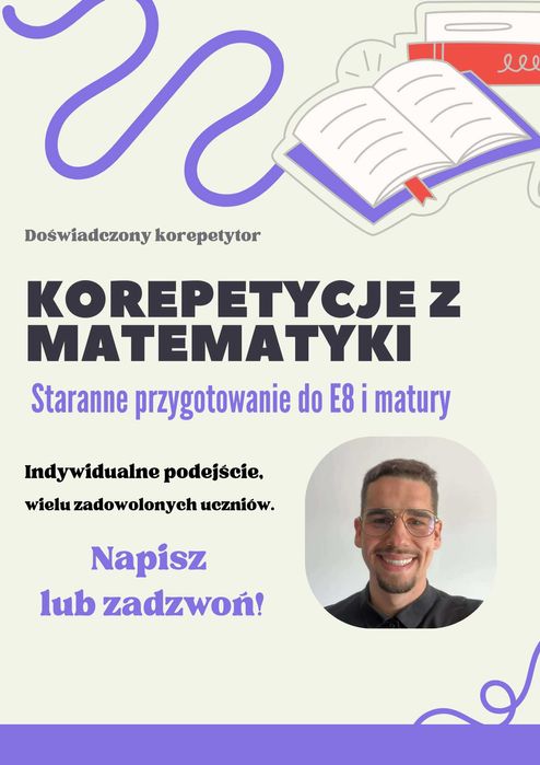 Korepetetycje z matematyki. Doświadczony korepetytor