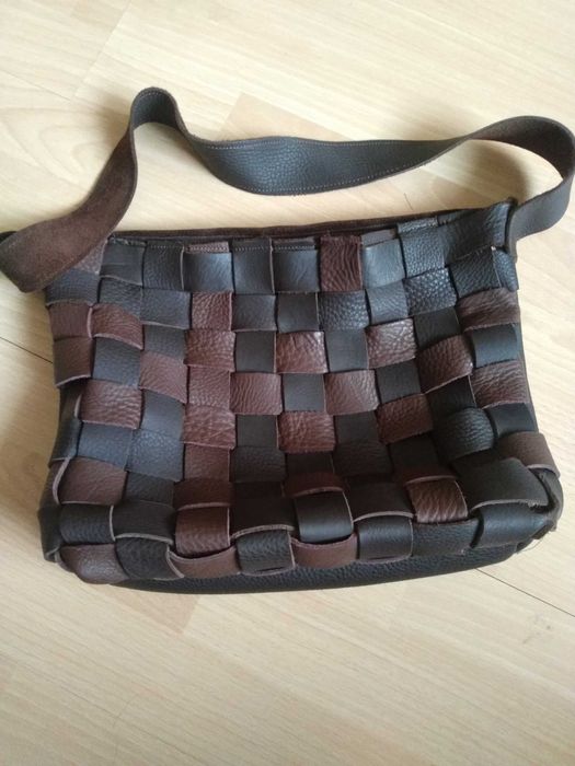 Torebka z brązowej skóry