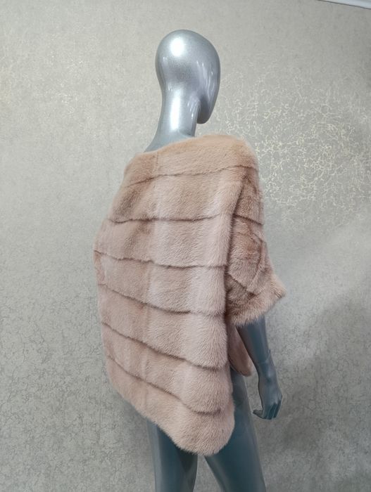 НОВА норкова шуба, шубка, напівшубок, светр. Рожева пудра. Італія.