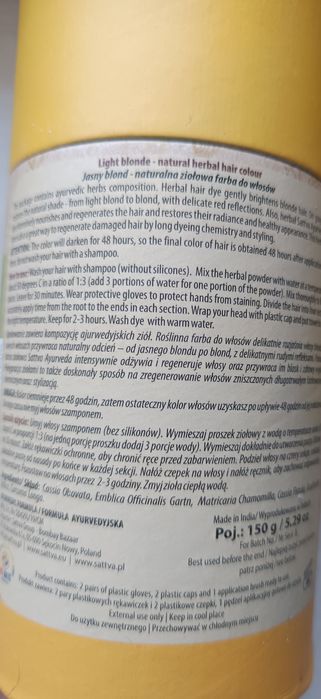 Henna Sattva jasny blond