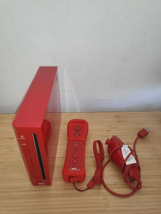 wii vermelha de aniversario + 3 jogos