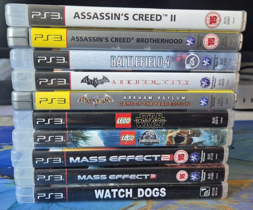 Продам комплект ігор  Assains creed, Batman, Battlefield 4, Lego, Mass Effect 2 та 3, Watch Dogs для ps3 (PlayStation 3)