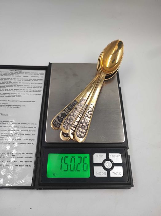 Десертні ложки "Северная Чернь" в комплекті 6 од.; срібло 875 проби