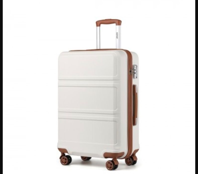 Walizka K1871-1L - KONO ABS, kremowa