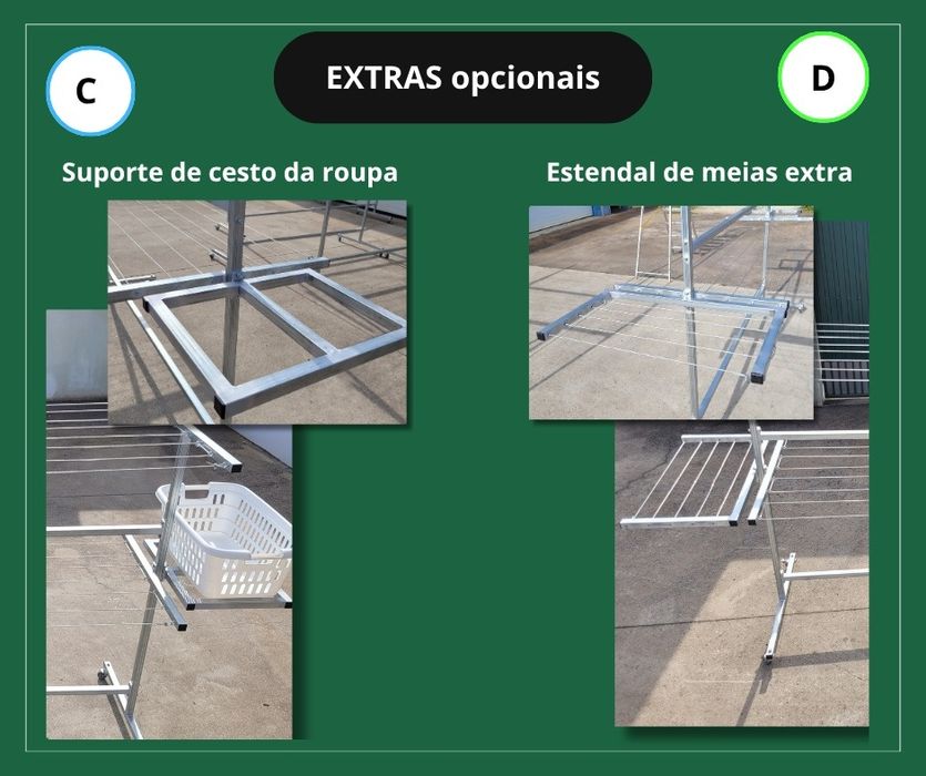 Estendal de roupa em Tubo galvanizado
