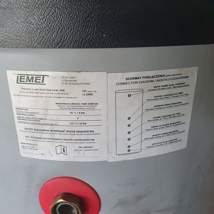 Bojler/bufor 200l