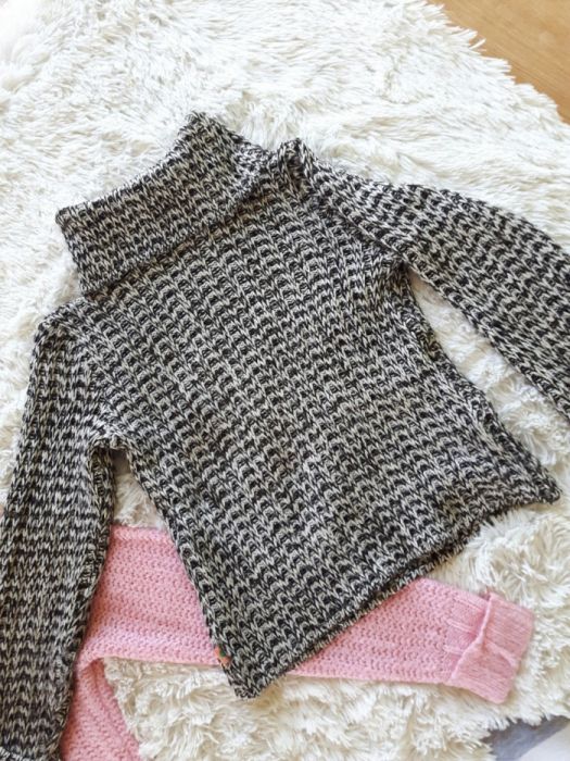 Golf/sweter czarno-biały r.36/S