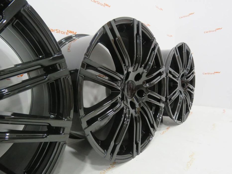 Jantes Look Porsche Panamera Turbo S 20 '' 9.5 + 11 5x130 Preto Brilha