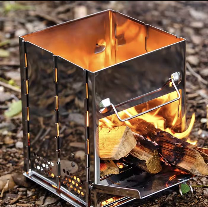 Fogão churrasco lenha dobrável portátil - NOVO