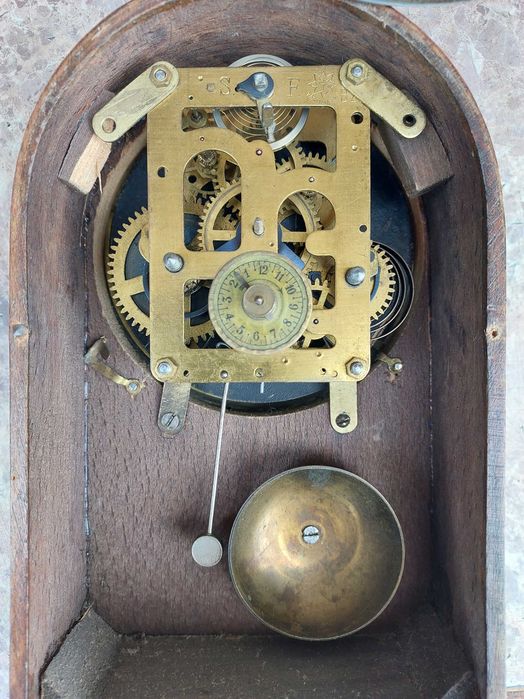 206 Stary zegar stołowy budzik Junghans 1920r balansowy do renowacji