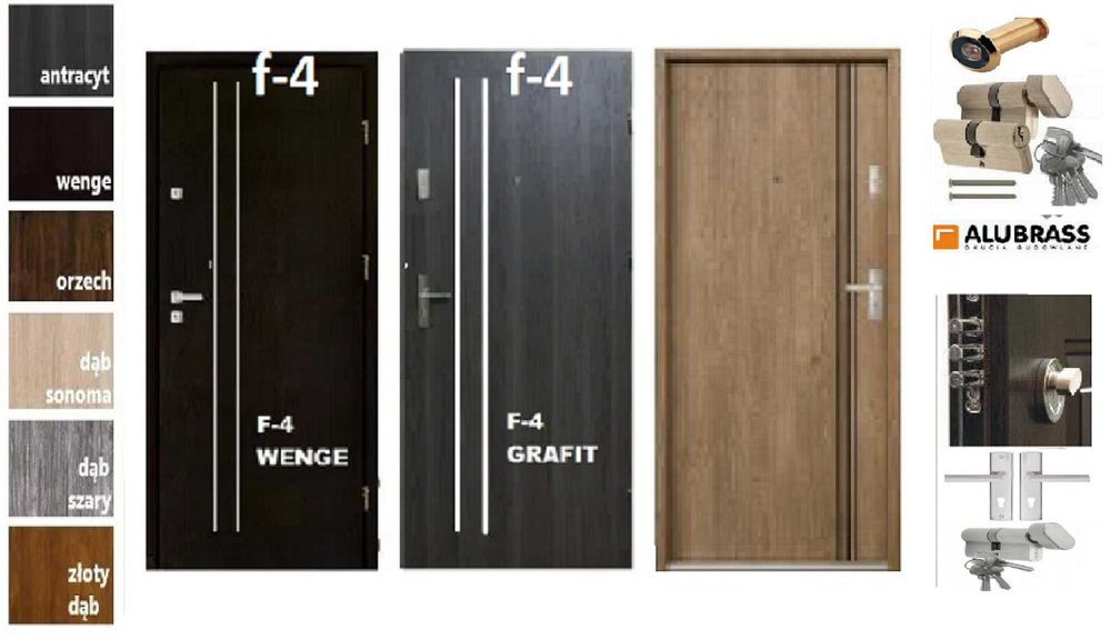 Drzwi wejściowe- zewnętrzne z MONTAŻEM drewniane i metalowe