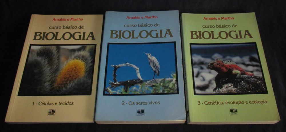 Livro Curso Básico de Biologia Amabis e Martho 3 Volumes