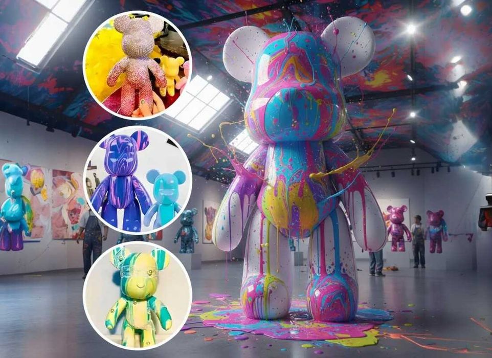 Флюїдний ведмедик Fluid Bear DIY 23 см, креативний ведмедик-розмальовка зроби сам Флюидный мишка разукрашка Fluid Bear DIY 23 см