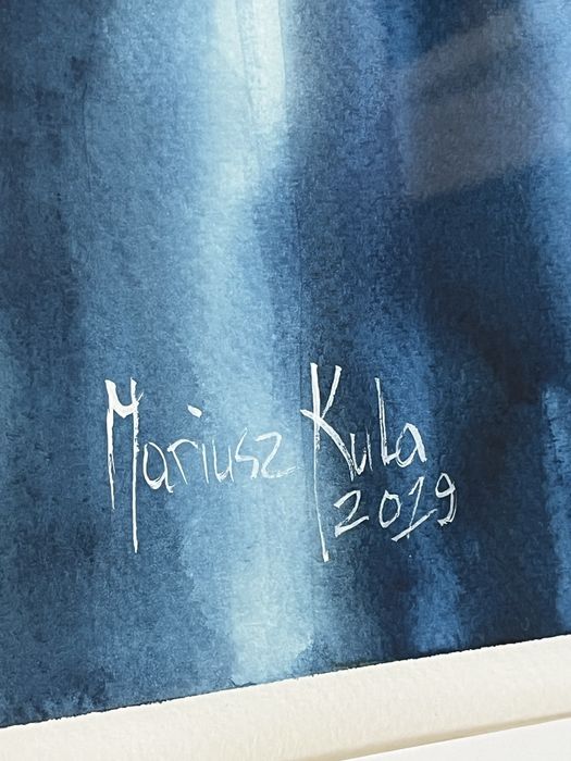 Obraz akwarela Mariusz Kula  morze latarnia morska