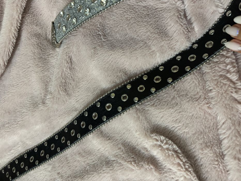 pasek błyszczący z cekinami z diamencikami vintage