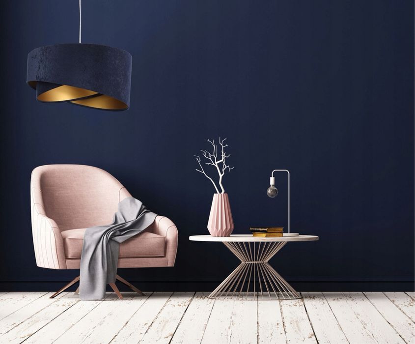 Lampa sufitowa wisząca E27 ABAŻUR 2-cz ZAMSZ WELUR
