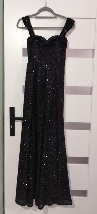 Sukienka czarna XS długa okazjonalna