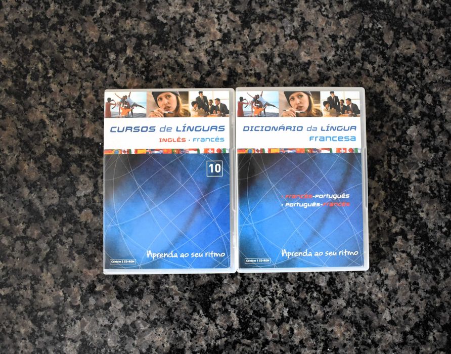 Cursos de Línguas Inglês e Francês - PC CD-ROM e fascículos