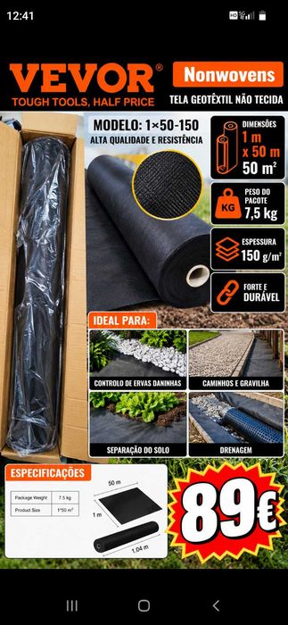 Tapete jardim 89€. Oportunidades