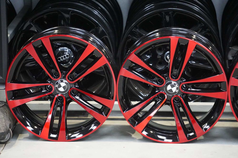Alufelgi oryginał BMW 5x120 8Jx18 et34 cb72,6 czarne i red cnc