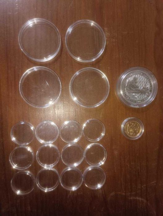 Cápsulas Transparentes para Moedas de Coleção (Vários Tamanhos)