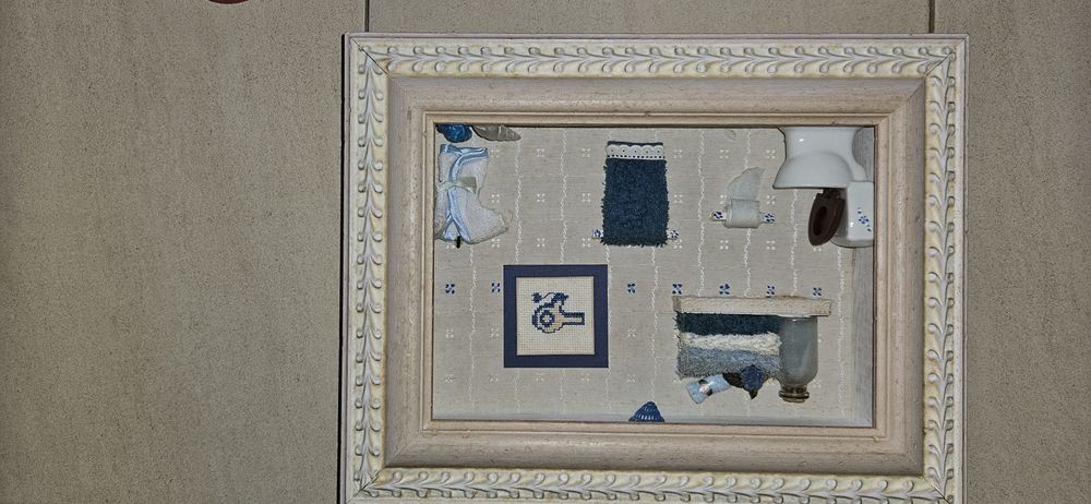 Quadro moldura 3D para wc