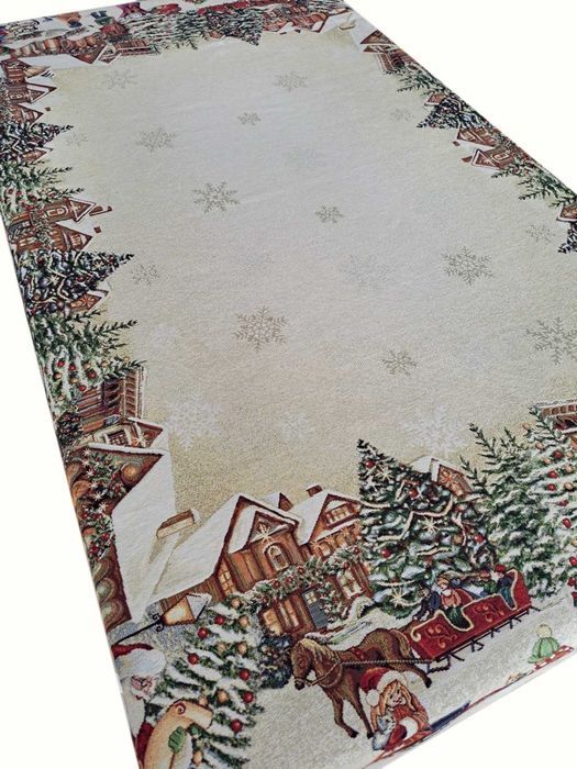 Obrus świąteczny 140x240 cm gobelinowy na duży stół V10