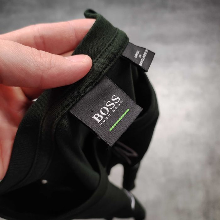 MĘSKA Elegancka PREMIUM Koszulka Ciemna Zieleń Hugo Boss Bawełna Logo