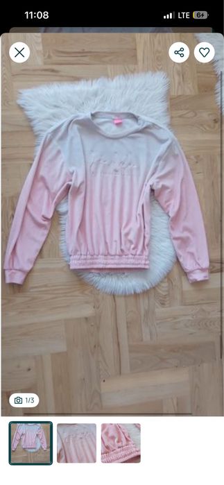 Bluza okbre olavoga ze sciagaczem gradient welurowa zamszowa