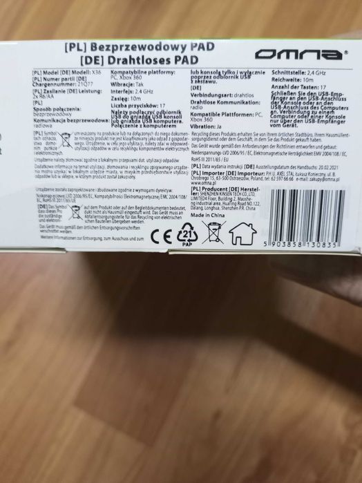 pad X box 360 bezprzewodowy 2 szt. nowy