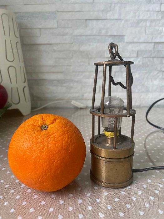 Lampa górnicza imitacja z mosiądzu miedzi elektryczna