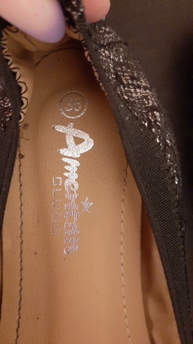 Balerinki czarno- srebne