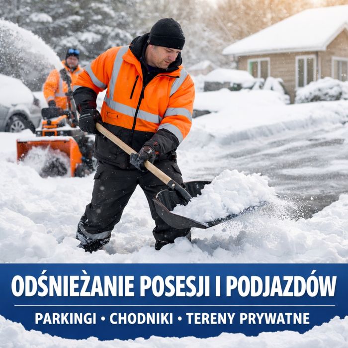 Odsnieżanie posesji, chodników, podjazdów.
