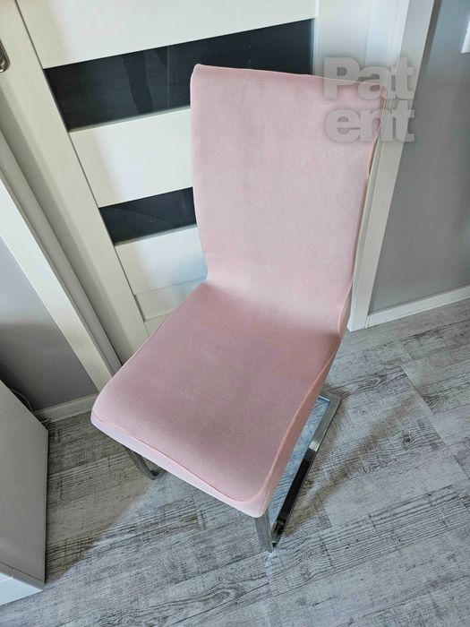 Pokrowce na krzesła elastyczne 4 sztuki różowe róż komplet
