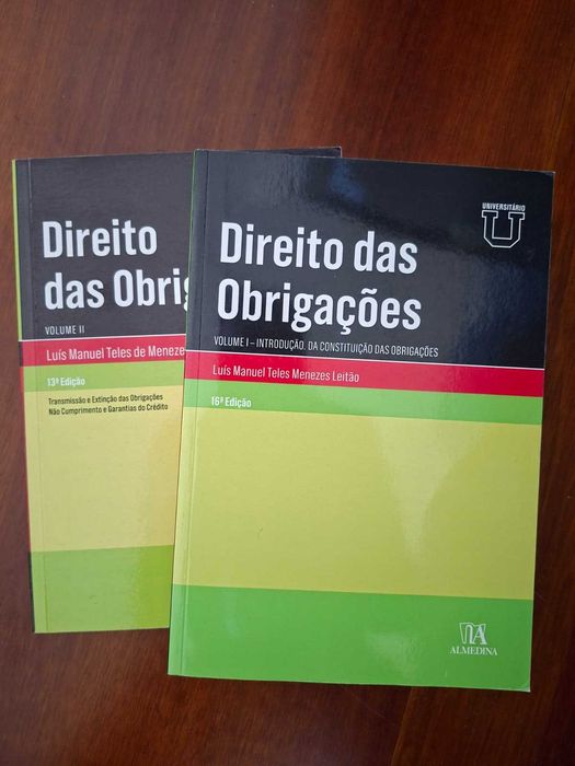 Direito das Obrigações Luis Manuel Teles Menezes Leitão Vol I e II