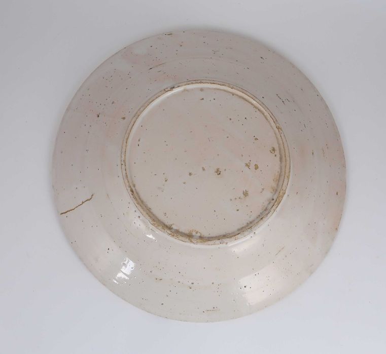 Prato faiança Portuguesa Séc. XIX. Pássaro em ramo