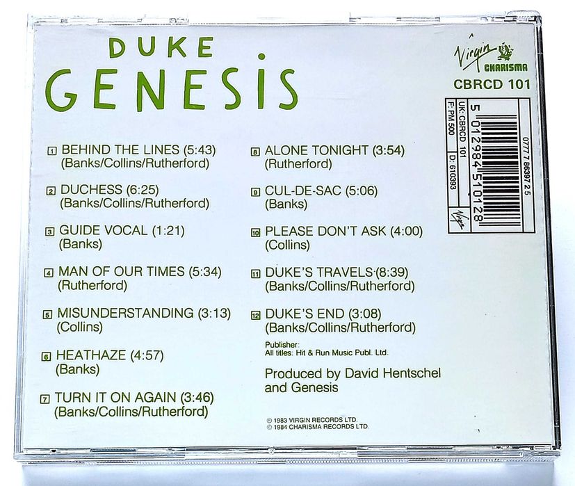 Genesis - Duke CD 1980, stare wydanie brytyjskie!